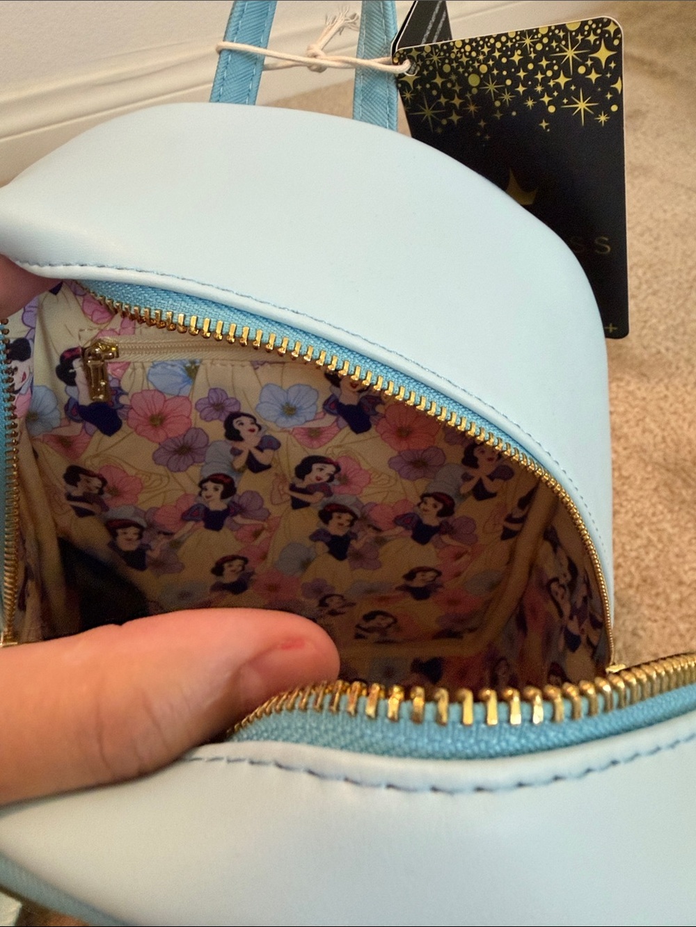 Loungefly Snow White Mini Backpack and Wallet - Light Blue, Yellow, Green - Picture 7 of 8